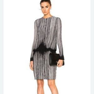 Norma Kamali Black and White Long Sleeve Drop Waist Dress NWT Size XS